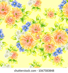 Abstract elegance seamless pattern with floral background