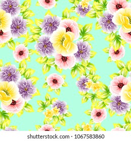 Abstract elegance seamless pattern with floral background