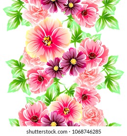 Abstract elegance seamless pattern with floral background
