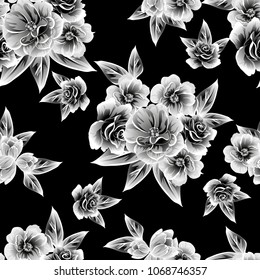 Abstract elegance seamless pattern with floral background