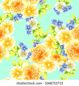 Abstract elegance seamless pattern with floral background