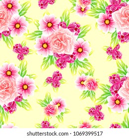 Abstract elegance seamless pattern with floral background