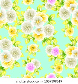 Abstract elegance seamless pattern with floral background