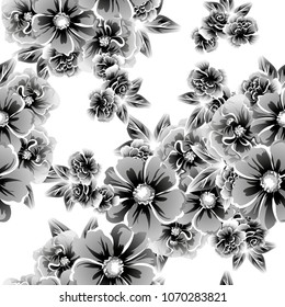 Abstract elegance seamless pattern with floral background