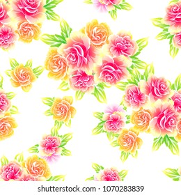 Abstract elegance seamless pattern with floral background