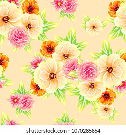 Abstract elegance seamless pattern with floral background