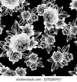 Abstract elegance seamless pattern with floral background