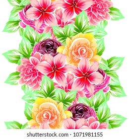 Abstract elegance seamless pattern with floral background