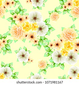 Abstract elegance seamless pattern with floral background