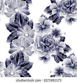 Abstract elegance seamless pattern with floral background