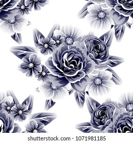 Abstract elegance seamless pattern with floral background