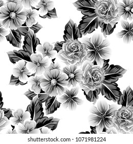 Abstract elegance seamless pattern with floral background