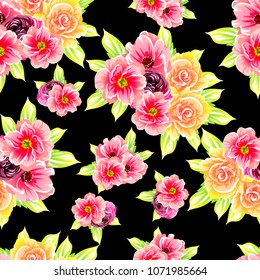 Abstract elegance seamless pattern with floral background