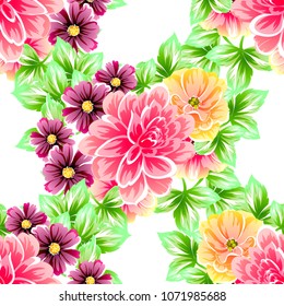 Abstract elegance seamless pattern with floral background