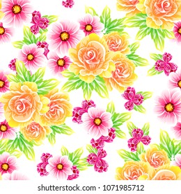 Abstract elegance seamless pattern with floral background