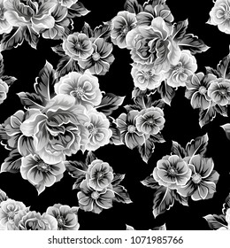 Abstract elegance seamless pattern with floral background