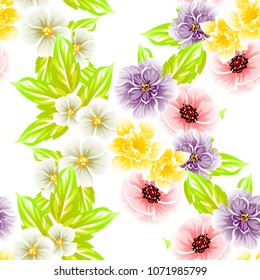 Abstract elegance seamless pattern with floral background