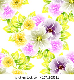 Abstract elegance seamless pattern with floral background