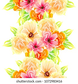 Abstract elegance seamless pattern with floral background