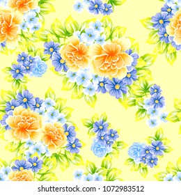 Abstract elegance seamless pattern with floral background