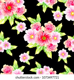Abstract elegance seamless pattern with floral background