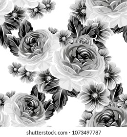 Abstract elegance seamless pattern with floral background