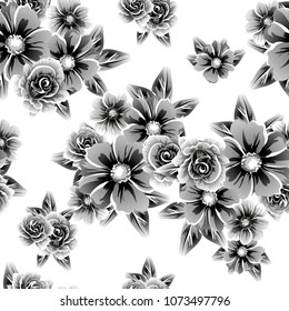 Abstract elegance seamless pattern with floral background
