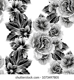 Abstract elegance seamless pattern with floral background