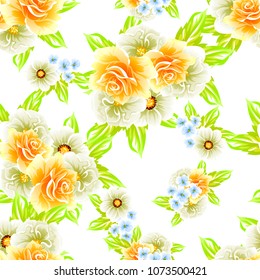 Abstract elegance seamless pattern with floral background