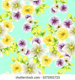 Abstract elegance seamless pattern with floral background