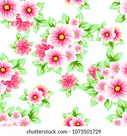 Abstract elegance seamless pattern with floral background