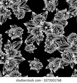 Abstract elegance seamless pattern with floral background
