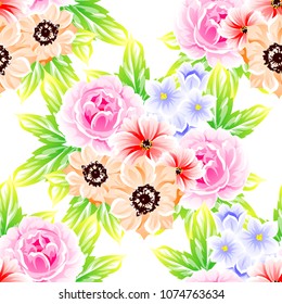 Abstract elegance seamless pattern with floral background