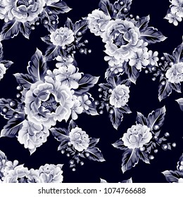 Abstract elegance seamless pattern with floral background