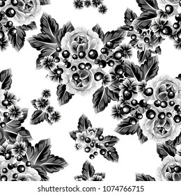 Abstract elegance seamless pattern with floral background