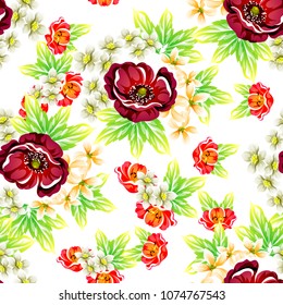 Abstract elegance seamless pattern with floral background