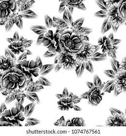 Abstract elegance seamless pattern with floral background