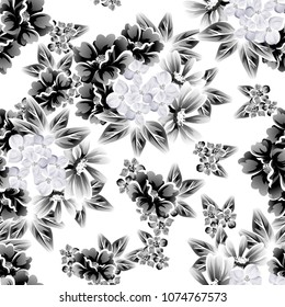 Abstract elegance seamless pattern with floral background