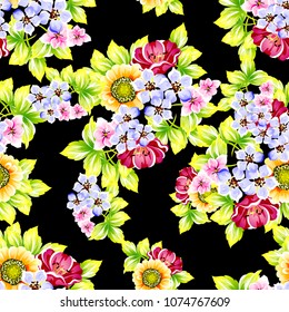 Abstract elegance seamless pattern with floral background