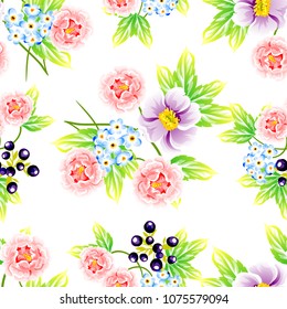 Abstract elegance seamless pattern with floral background