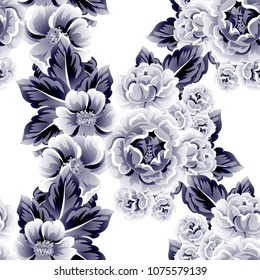 Abstract elegance seamless pattern with floral background