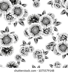 Abstract elegance seamless pattern with floral background