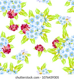 Abstract elegance seamless pattern with floral background