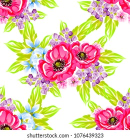 Abstract elegance seamless pattern with floral background