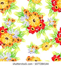 Abstract elegance seamless pattern with floral background