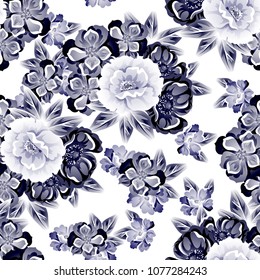 Abstract elegance seamless pattern with floral background