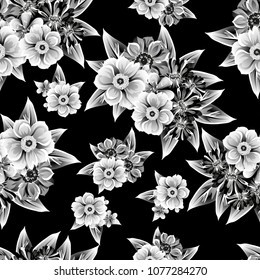 Abstract elegance seamless pattern with floral background