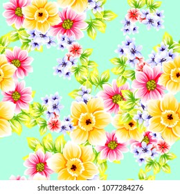 Abstract elegance seamless pattern with floral background