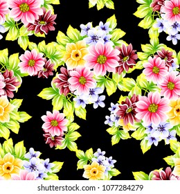 Abstract elegance seamless pattern with floral background