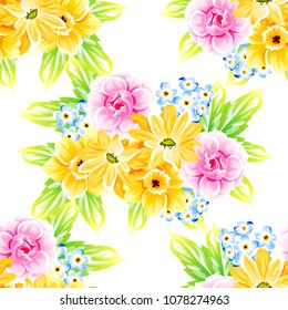 Abstract elegance seamless pattern with floral background